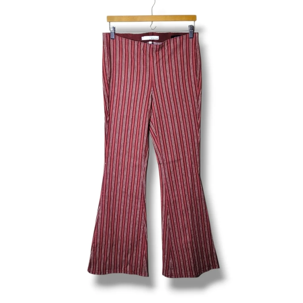 Ella Moss Pull On Flare Pants In Red Desert Stripe Size 29 NWT